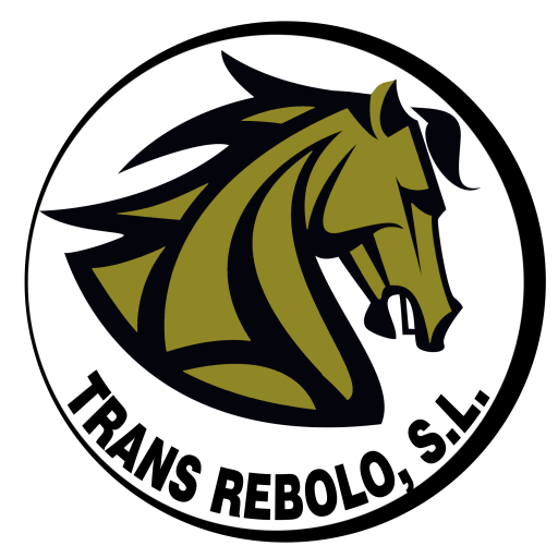 Logotipo de TRANS REBOLO en forma de caballo dorado